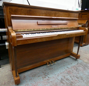 Elysian Upright Piano in Myrtle Cabinetry With Inlay