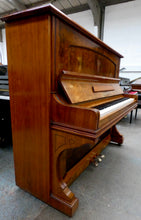 Load image into Gallery viewer,  - SOLD - FR Helmholz Upright Piano in Burl Walnut Cabinet with Inlay