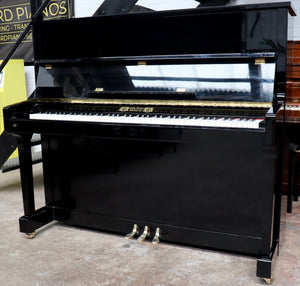  - SOLD - Gebr. Perzina Upright Piano in Black High Gloss Cabinet