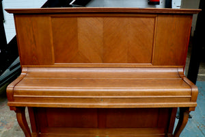  - SOLD - H Schirm German made Upright piano in German oak finish