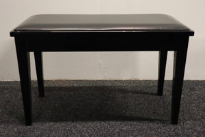 Large Beech Piano Stool With Storage Finished In Matt Black