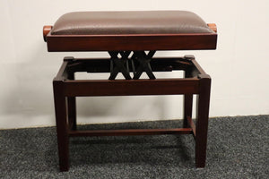 Brown Mahogany Height Adjustable Piano Stool
