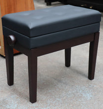 Load image into Gallery viewer, Matt Rosewood Height Adjustable Piano Stool With Black Leatherette Top