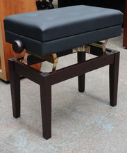 Load image into Gallery viewer, Matt Rosewood Height Adjustable Piano Stool With Black Leatherette Top