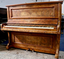 Load image into Gallery viewer,  - SOLD - Schiedmayer &amp; Sohn Upright Piano in Burl Walnut Cabinet