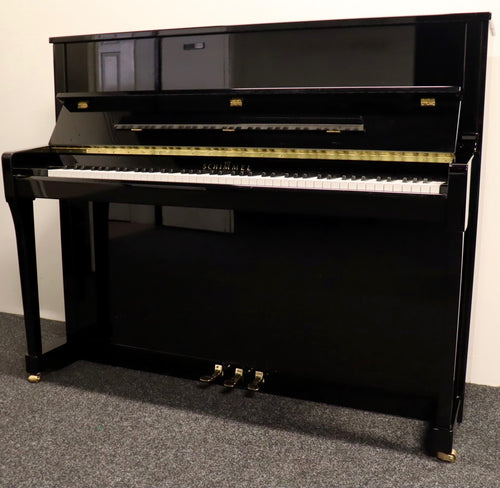  - SOLD - Schimmel K122 Elegance Upright Piano in Black High Gloss Finish