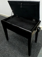 Load image into Gallery viewer, Stagg Height Adjustable Piano Stool With Storage in Black Gloss
