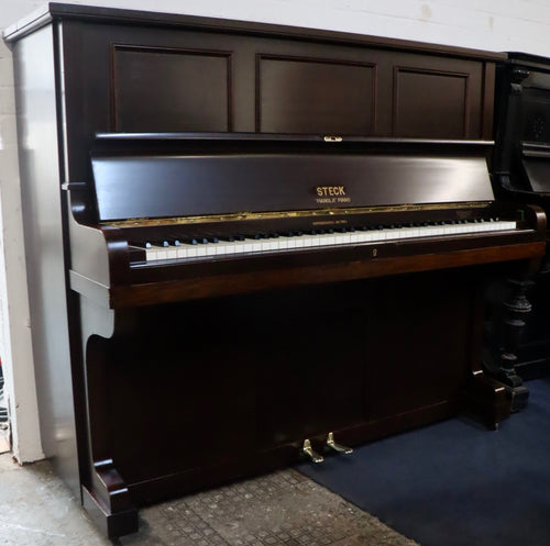  - SOLD - Steck Upright Piano in Mahogany Finish with Panels