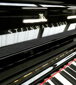 Steinway Model V Upright Piano in Black High Gloss