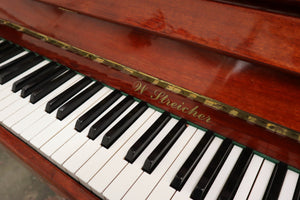 W Streicher 110 Upright piano in polished mahogany