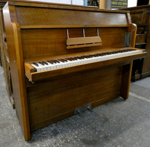 W.H. Barnes Art Deco Ships Upright Piano in Myrtle with Electric Lamps