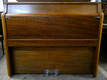 Load image into Gallery viewer, W.H. Barnes Art Deco Ships Upright Piano in Myrtle with Electric Lamps