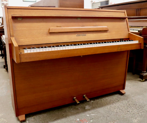  - SOLD - Zender Upright Piano in Teak Cabinet