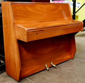  - SOLD - Zender Compact Upright Piano in Teak Cabinet